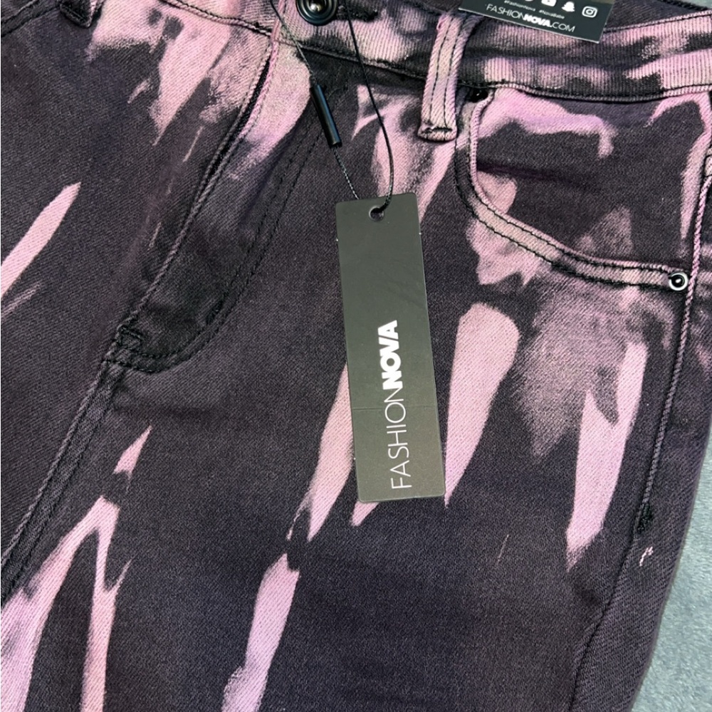 Fashion Nova Black and Purple (Violet) Women Jeans